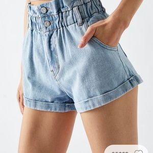 Pacsun Paperbag Denim Mom Shorts 